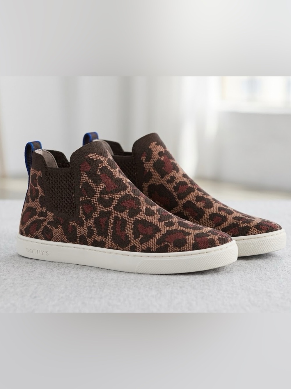 ROTHY’S The Chelsea High-Top Sneaker in Wildcat Leopard Print | 9.5